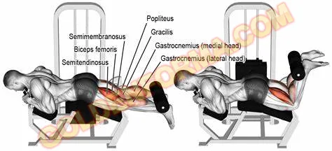 تمرين العضلة الخلفية للرجل على الجهاز - Laying Leg curls  جدول تمارين Upper Lower