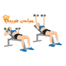 تمرين الدفع بالدامبل للصدر العالي - Incline DB Chest Press تمارين الشيست للبنات